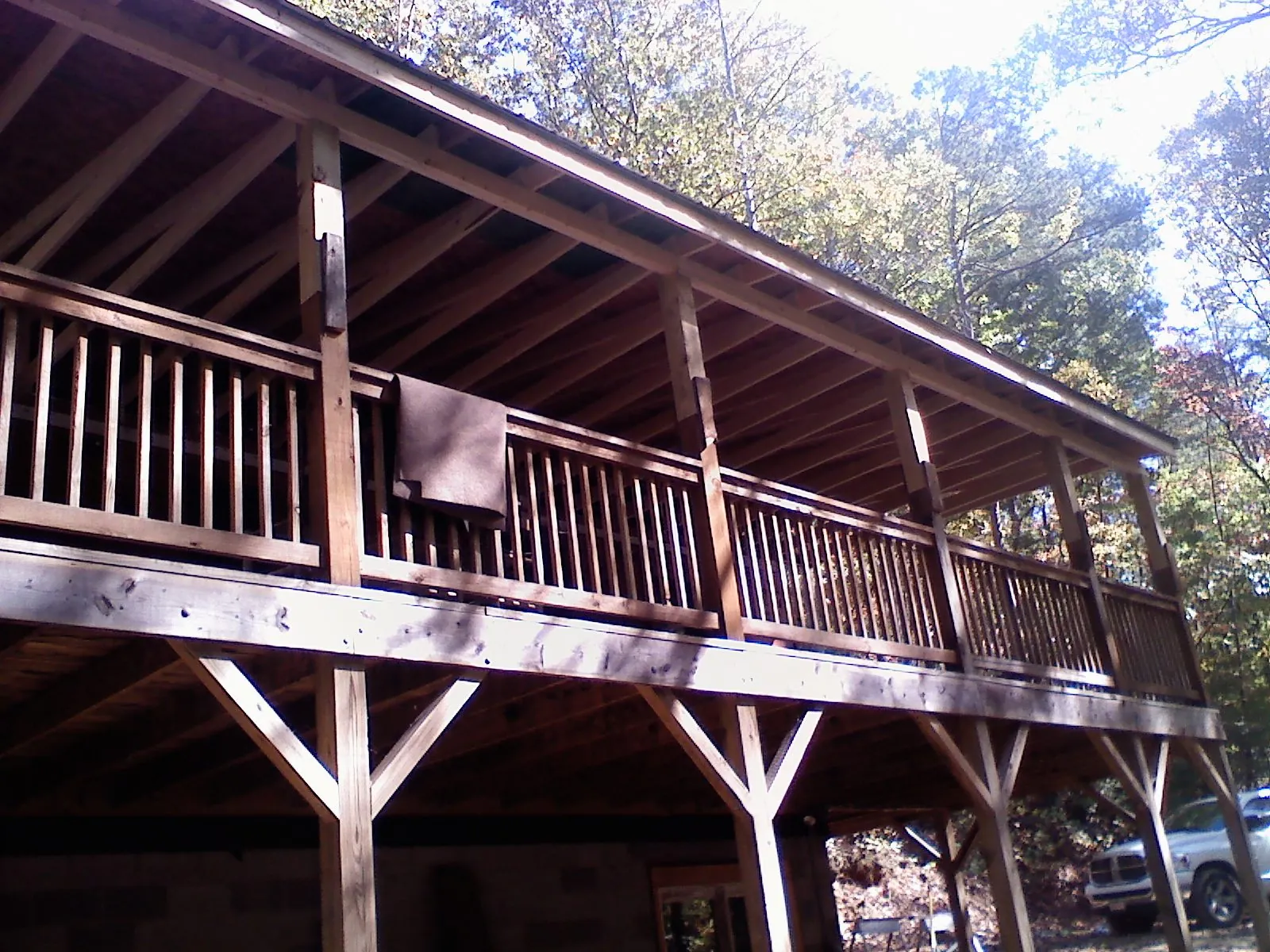 Timber framing under a new elevated porch and deck — Roof Leak Repair in Lake Katrine by Roofing Brothers